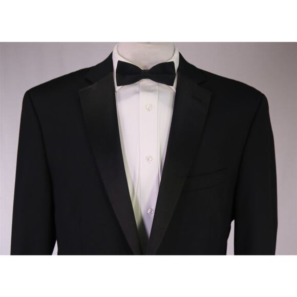 Calvin Klein Black Formal Tuxedo 2-Btn Wool Modern Fit Suit 42L - Picture 3 of 10